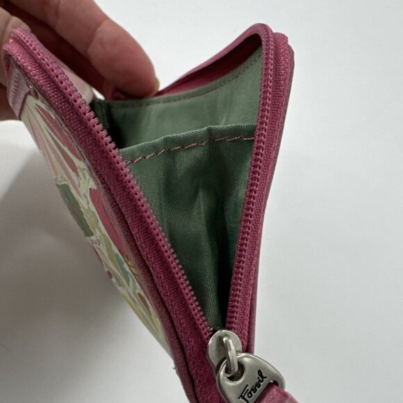 Fossil Logo All Over Checkbook Wallet & Matching Coin Purse License Slot Lot 2 - Picture 10 of 11